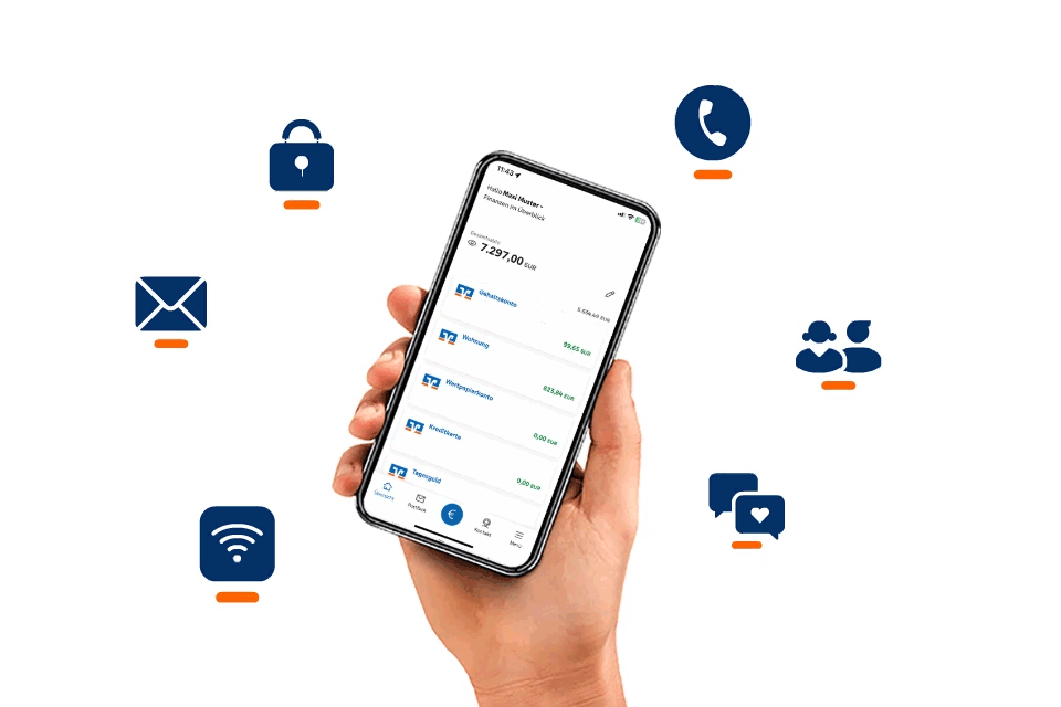 VR Banking App auf dem Smartphone