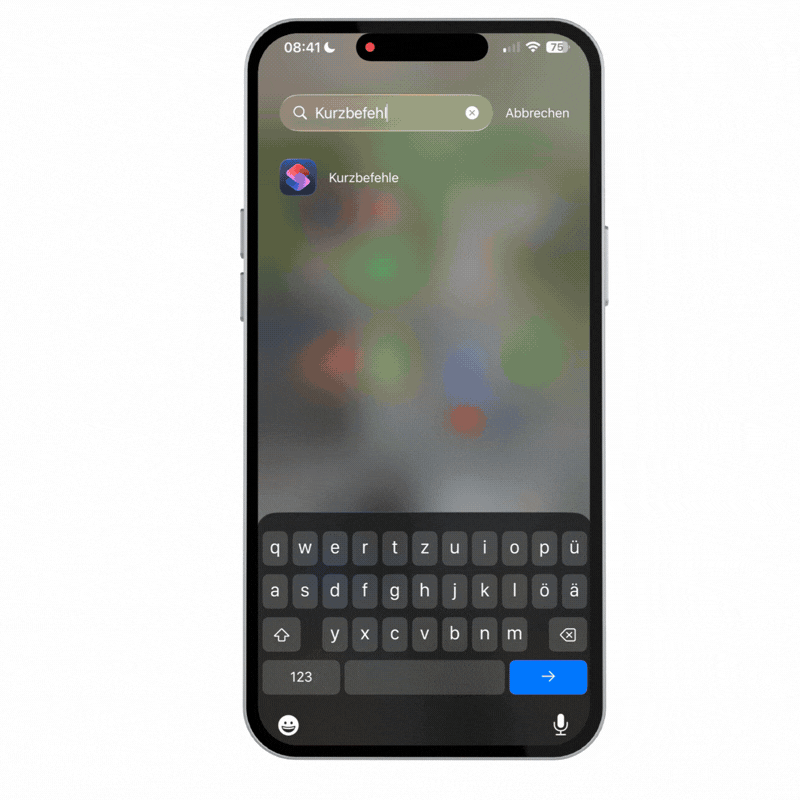 Eine Abfolge an Screnns wie das mobile bezahlen als Kurzbefehl in das Iphone integriert werden kann.