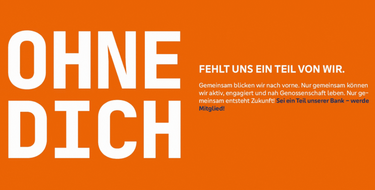 Wechselnde Anzeige der Typo - Ohne dich. Mit Dir. Nur wir.