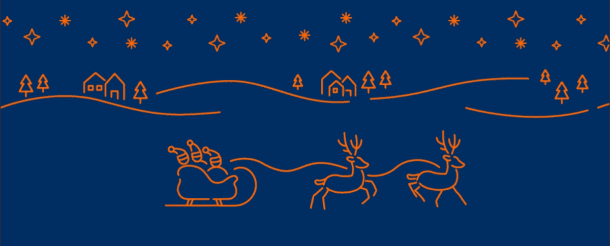 Bewegliche Weihnachtslandschaft mit Schlitten und Rentieren