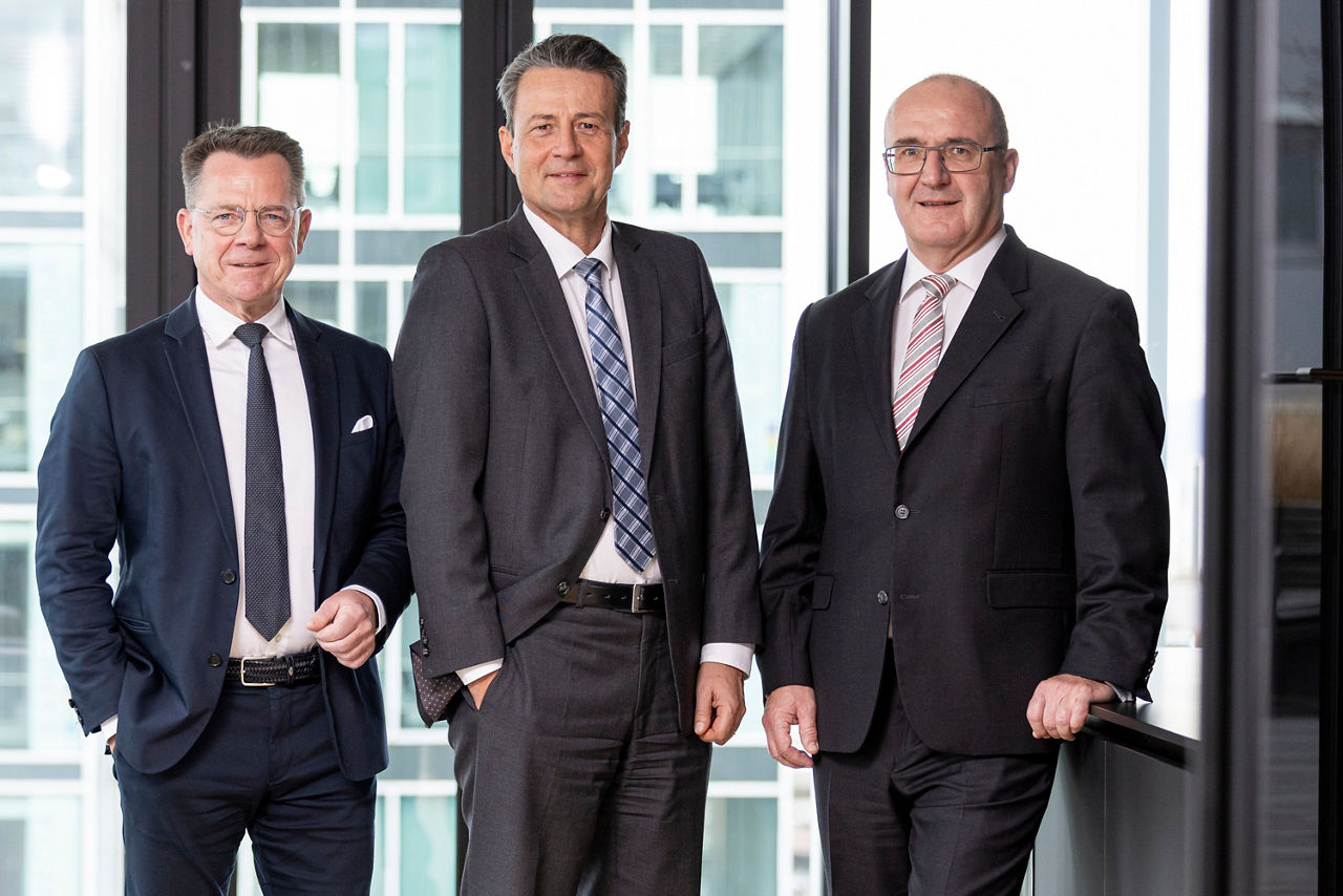Vorstand Volker Spietenborg, Vorstandssprecher Uwe Barth, Vorstand Stephan Heinisch. 