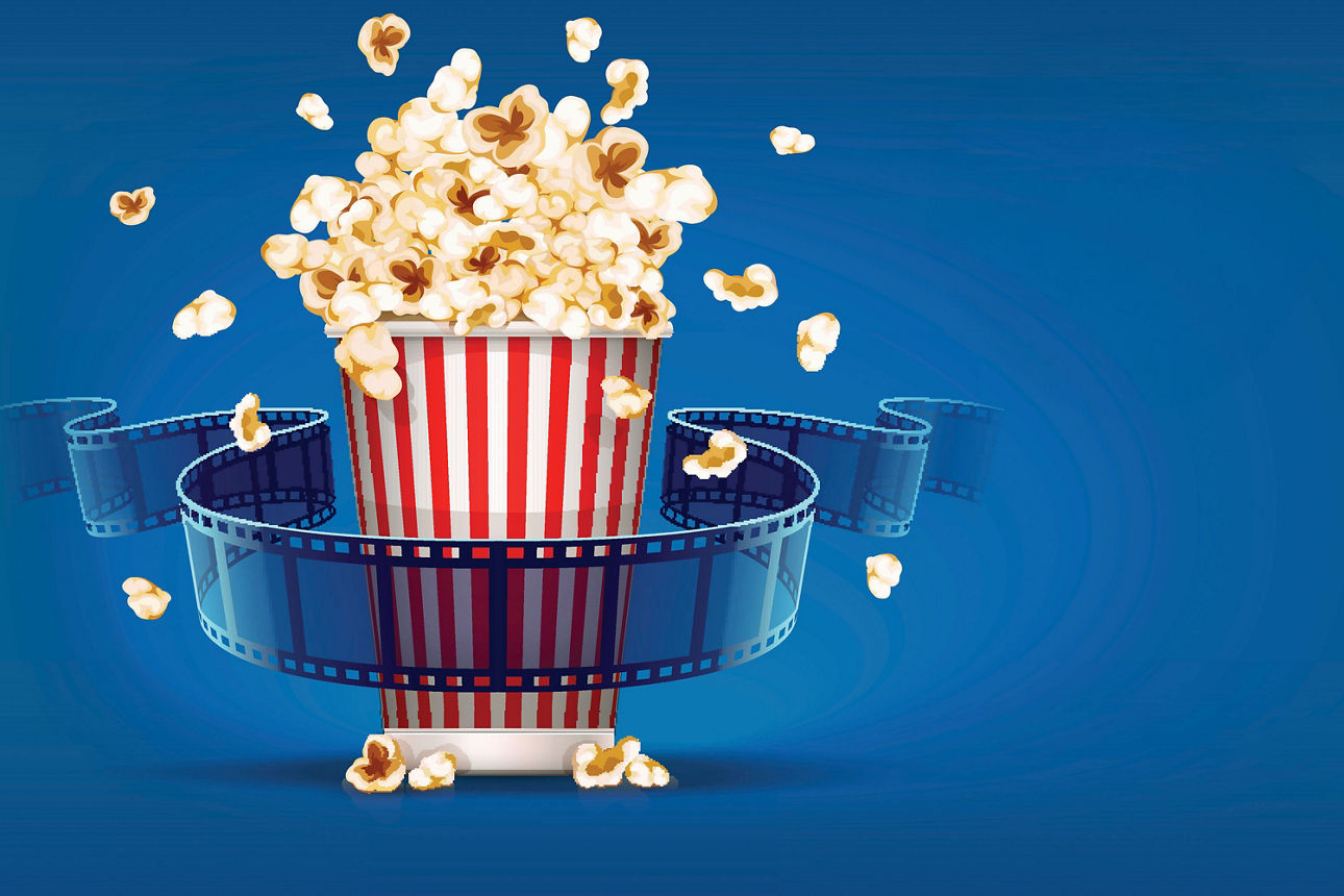 Popcorn-Eimer mit Popcorn