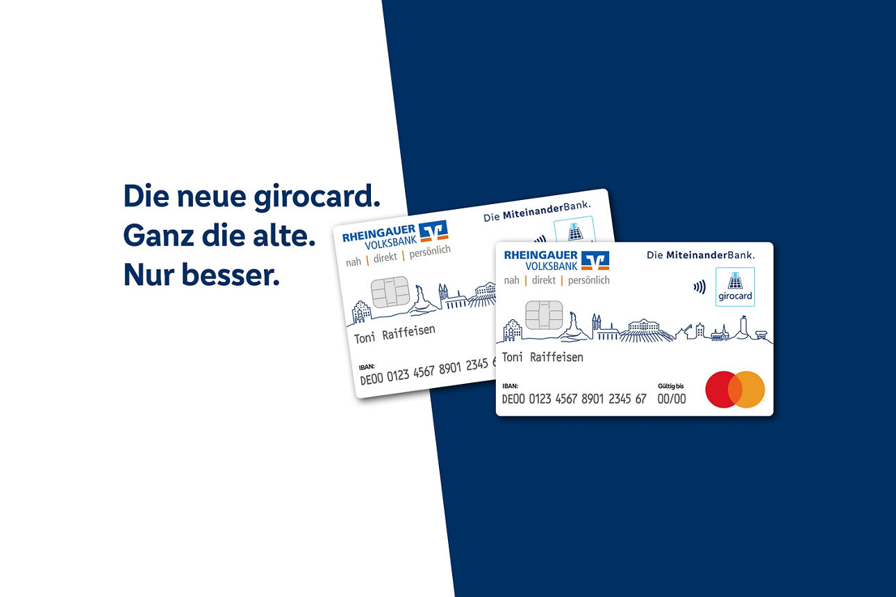 Grafik auf der zwei Mal die neue girocard abgebildet ist