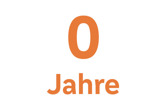 Schriftzug 0 Jahre