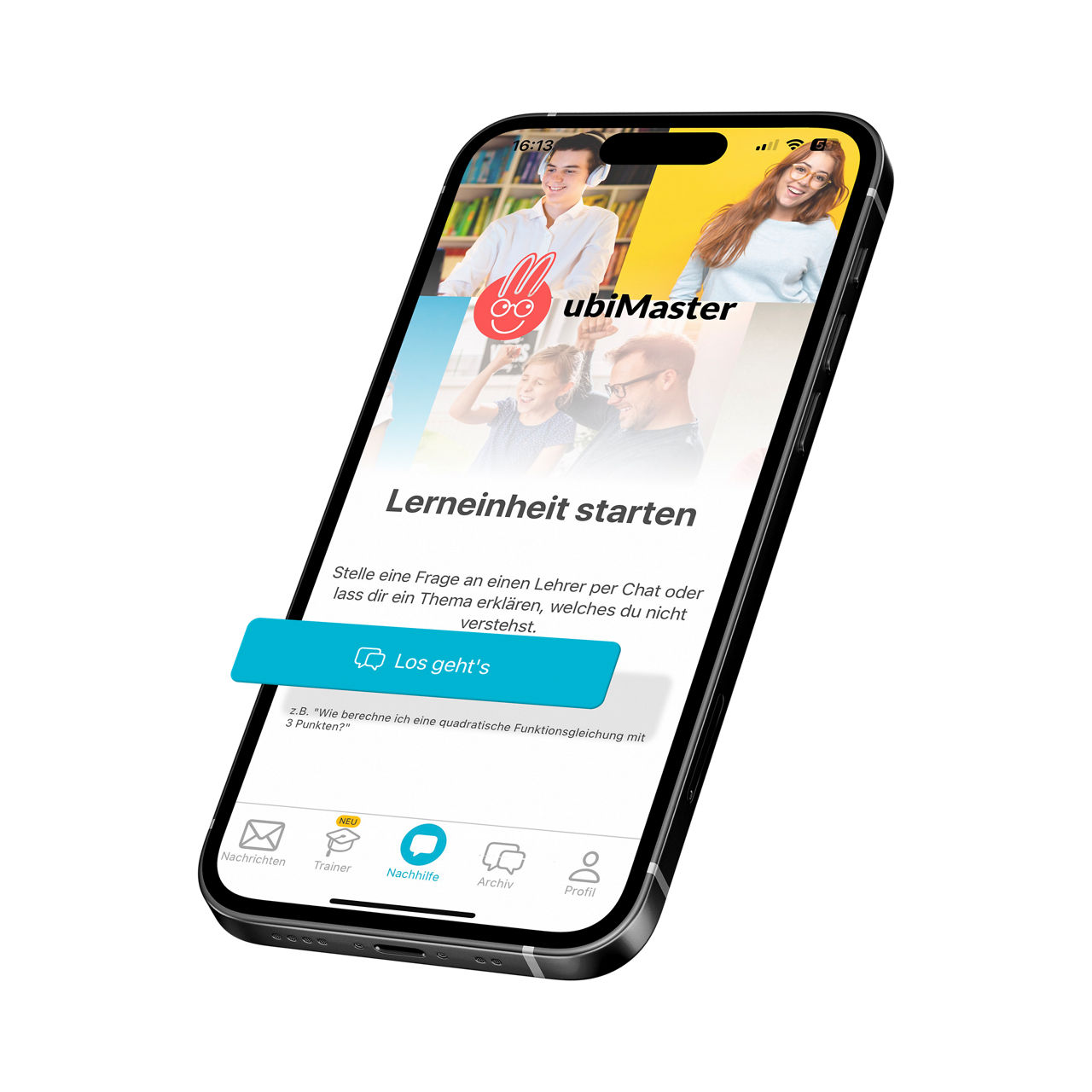 Foto Handy mit Anzeige der ubiMaster App