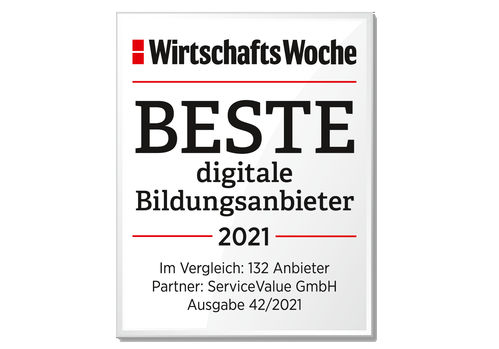 Auszeichnung der WirtschaftsWoche "Beste digitale Bildungsanbieter 2021"