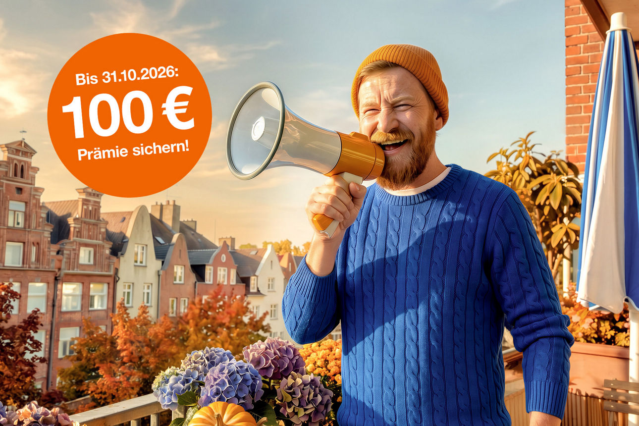 Kunde bewirbt die neue 100 Euro Prämie