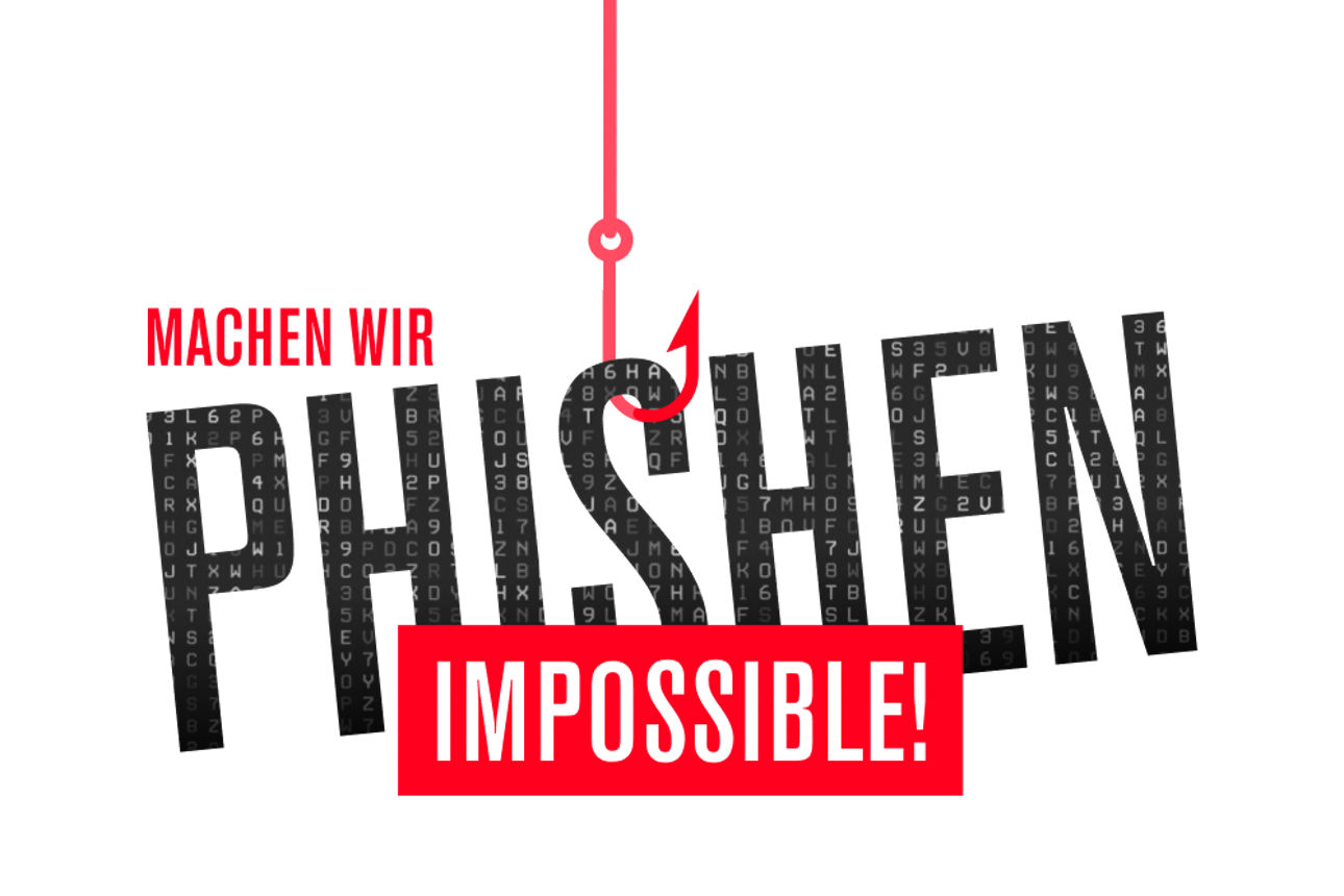 Machen wir PHISHEN IMPOSSIBLE Schriftzug an einem Angelhaken