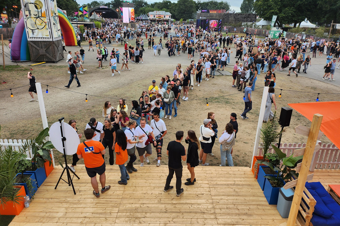 Aufnahme aus dem Volksbank-Garten von oben