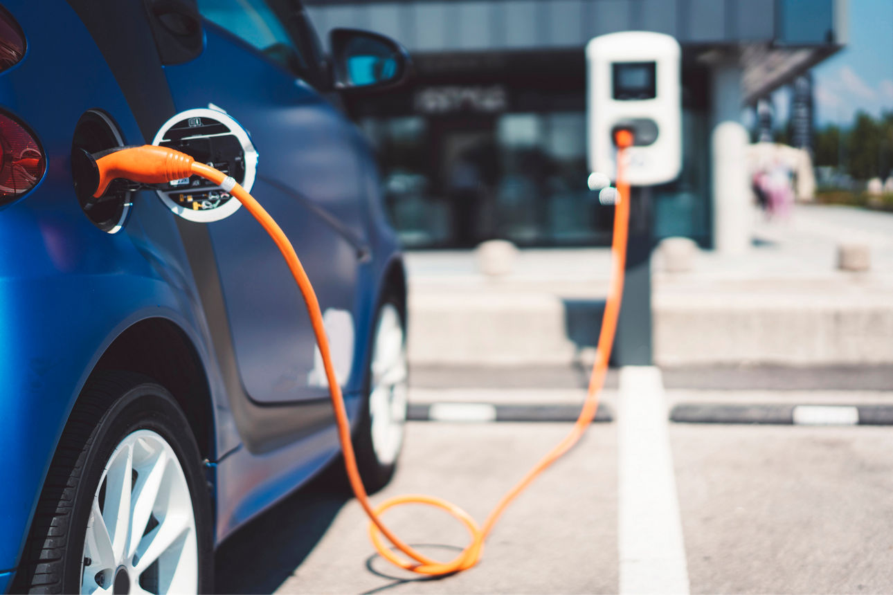 Electric car in the city