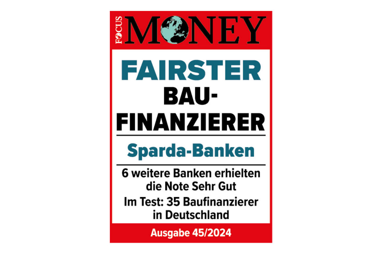 Siegel Fairster Baufinanzierer mit Logo Fokus Money