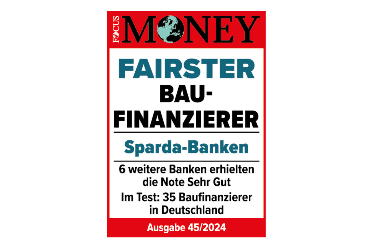 Siegel Fairster Baufinanzierer mit Logo Fokus Money