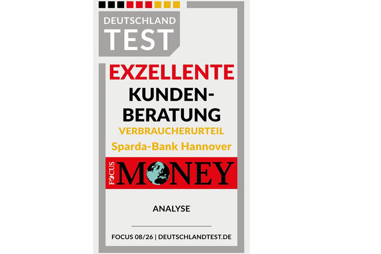 Siegel Exzellente Kundenberatung mit Logo von Focus Money