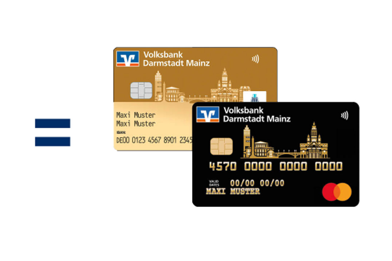 Illustration der Kombination aus girocard Mastercard und GoldCard