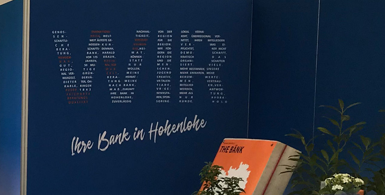 Messestand von der Volksbank Hohenlohe eG