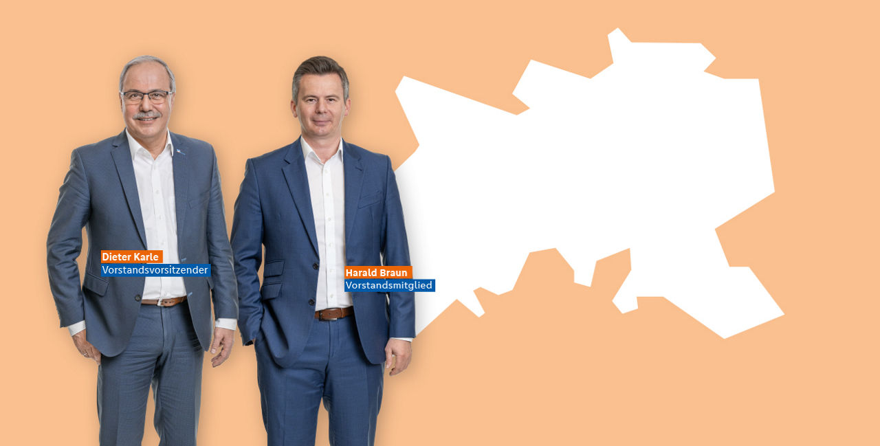 Links Vorstandsvorsitzender Dieter Karle Rechts Vorstandsmitglied Harald Braun