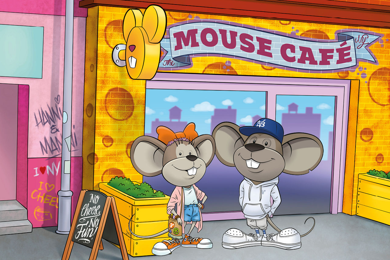 Hanni und Manni vor dem Mouse Cafe