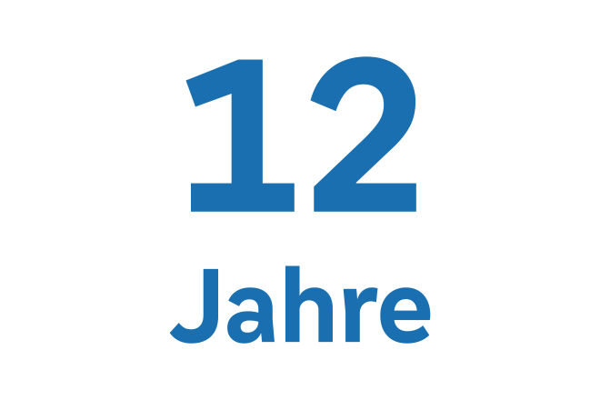 Schriftzug 12 Jahre
