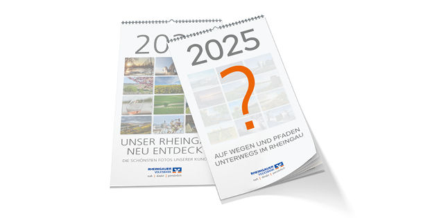 Ein Kalender von 2024 wird von einem noch unbekannten, mit einem Fragezeichen versehenen Kalender 2025 verdeckt