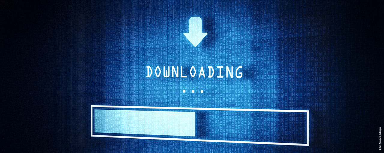 Downloadleiste auf blauem Hintergrund