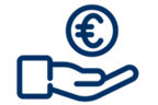 Ein Pictogramm einer Hand, über der ein Eurozeichen schwebt