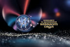 Schriftzug "ELMAR KRETZ 18. RAVENSBURGER WEIHNACHTSCIRCUS" daneben eine Abbildung der Artisten in einer Seifenblase.