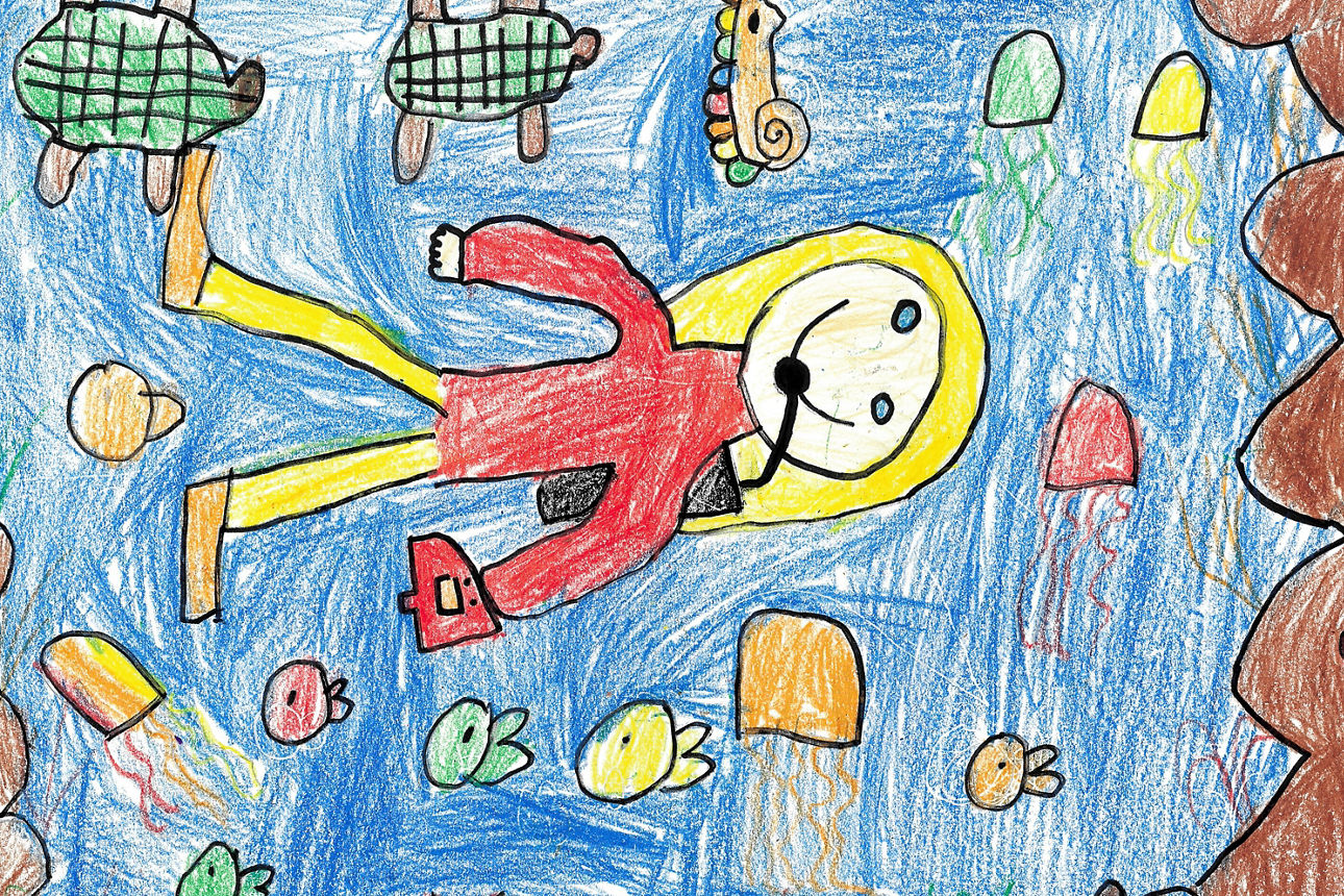 Ich tauche unter Wasser