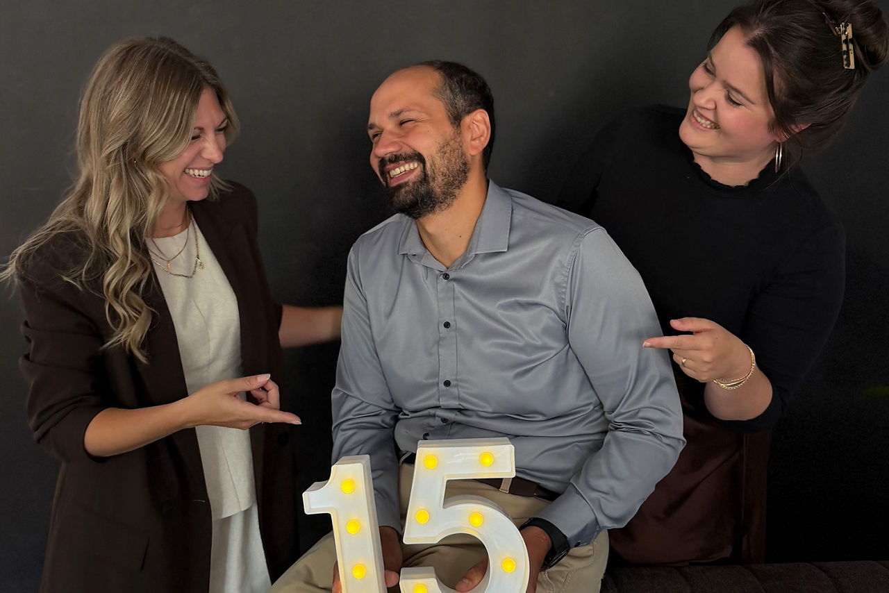 Maren Hegerring, Sven Olbrich und Annika Dahlhaus mit einer 15
