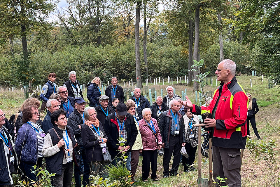Mehrere Menschen im Wald mit dem Revierförster