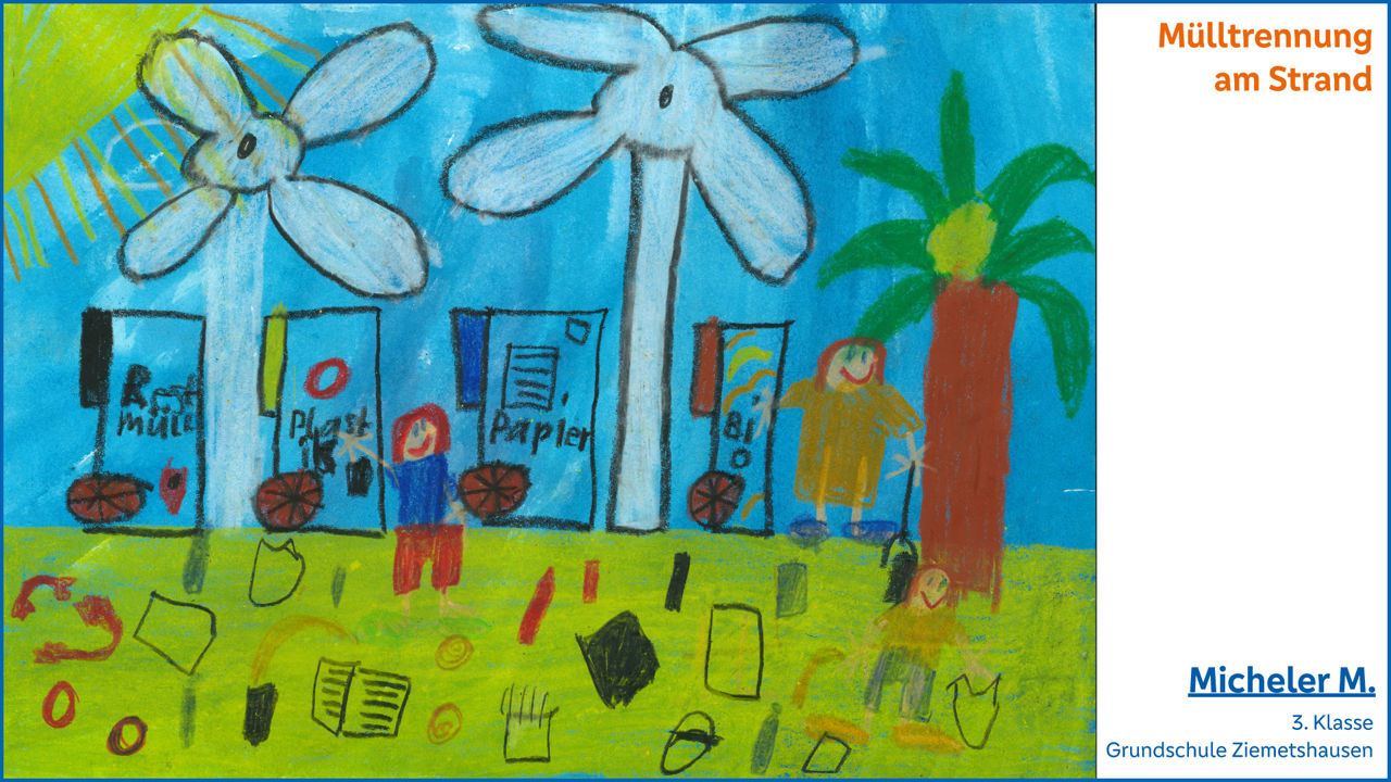 Mülltrennung am Strand