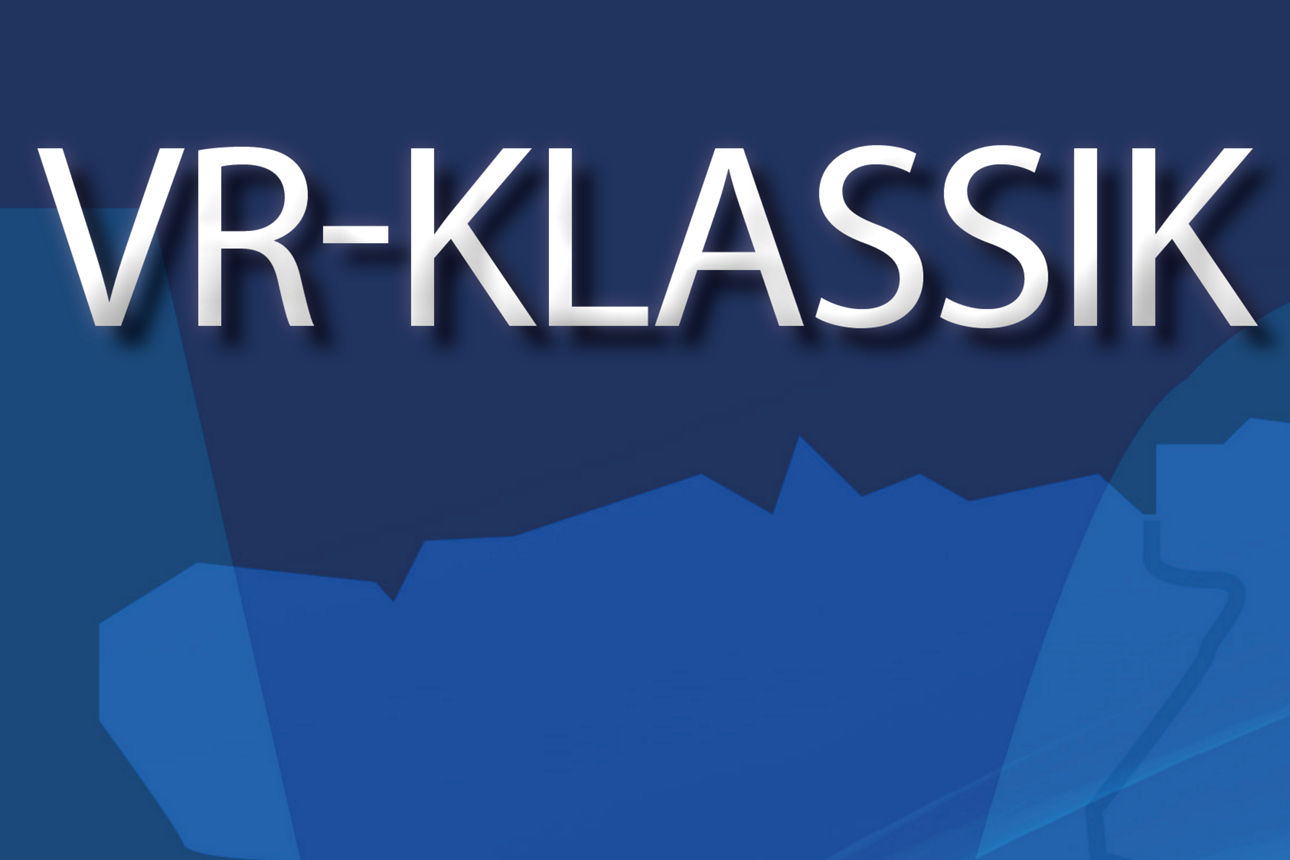 Blauer Banner mit der Aufschrift VR-Klassik