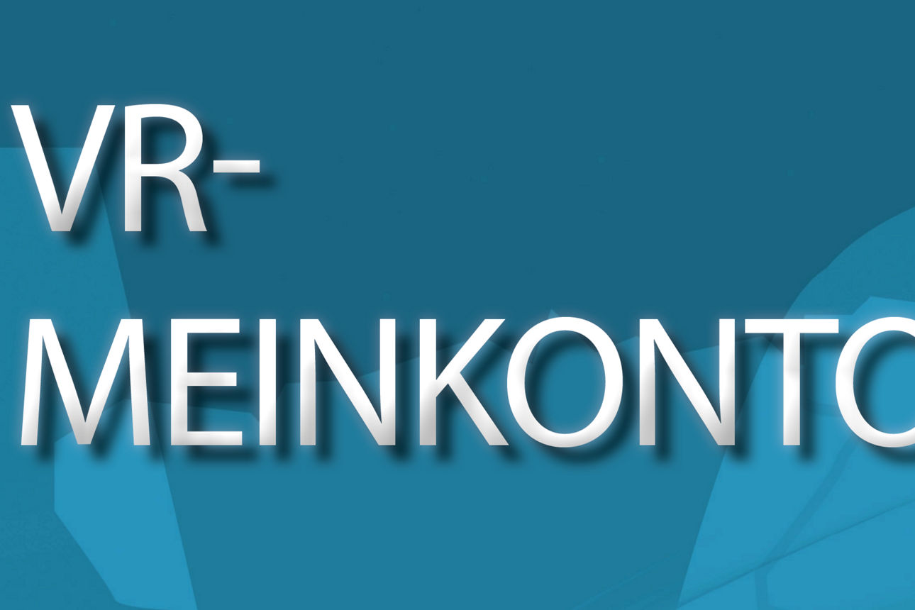 Hellblauer Banner mit der Aufschrift "VR-Meinkonto"