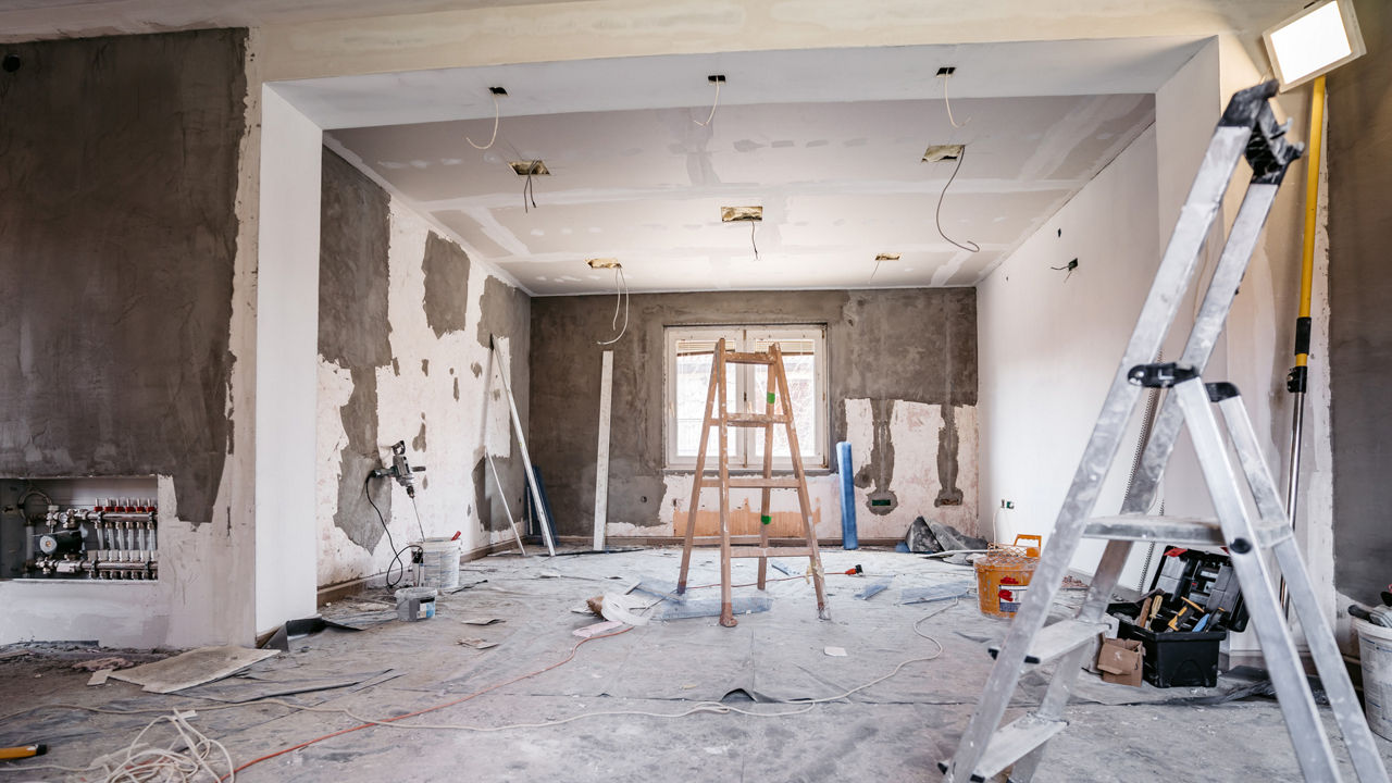 Ein Zimmer, das renoviert wird