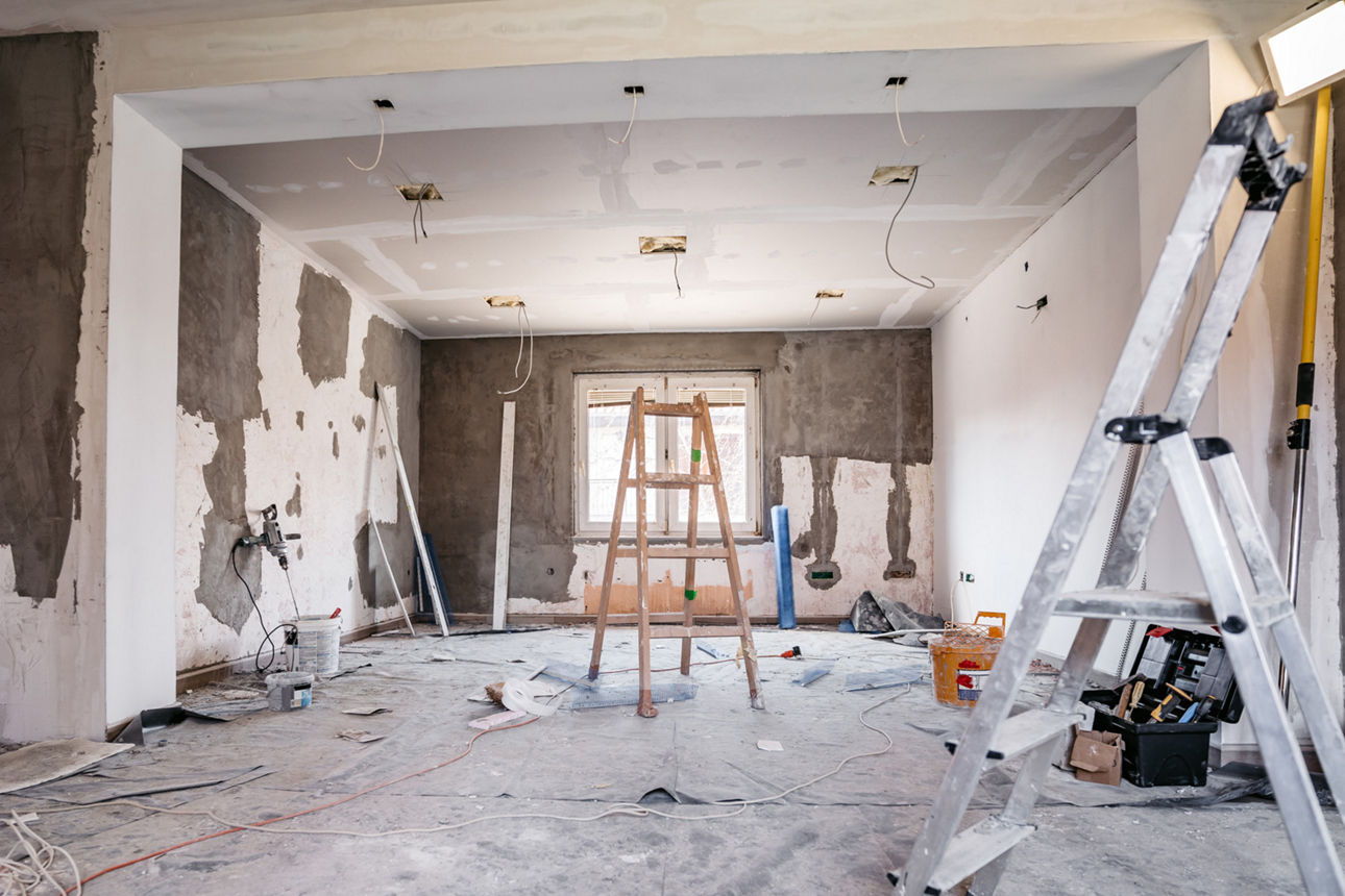 Ein Zimmer, das renoviert wird
