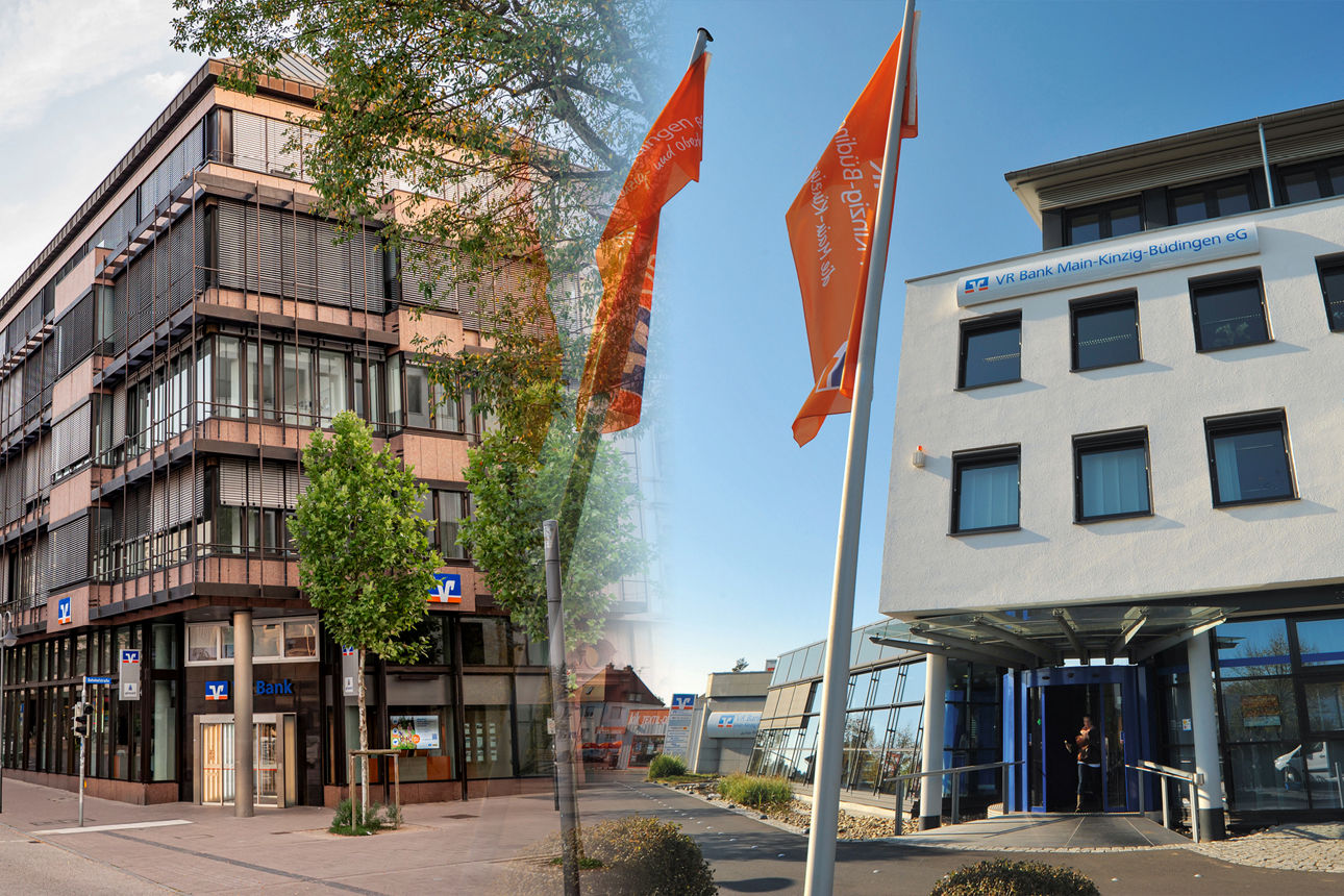 Gebäude der ehemaligen VR Bank Fulda und das Gebäude der ehemaligen VR Bank Main-Kinzig-Büdingen in Altenhaßlau