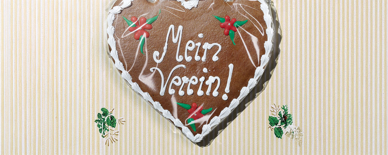 Lebkuchenherz mit dem Schriftzug "Mein Verein!"