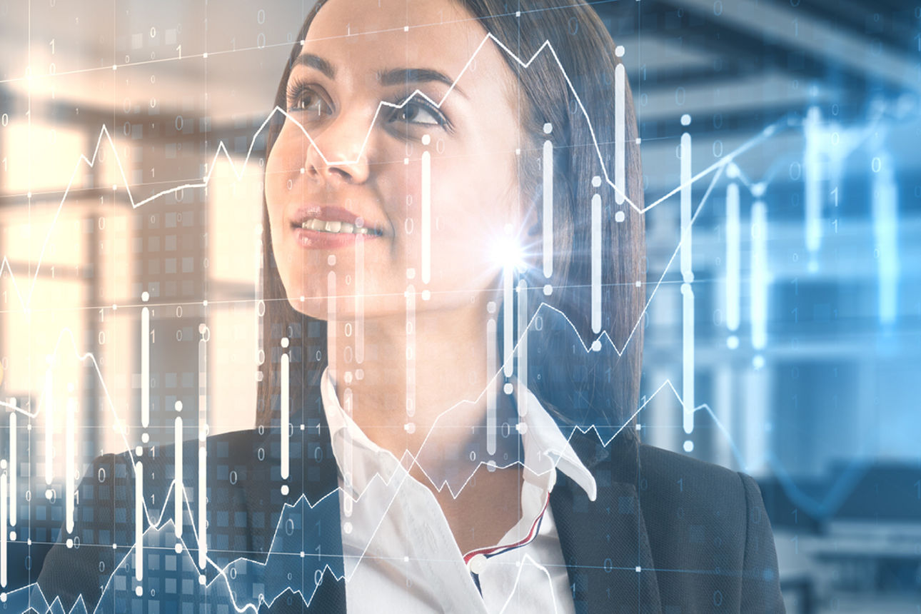 Frau mit erhobenen Zeigefinger