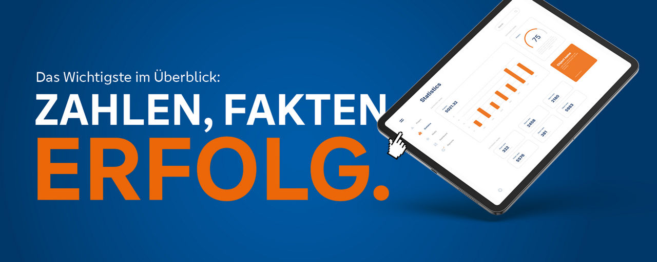 Tablet auf blauem Hintergrund