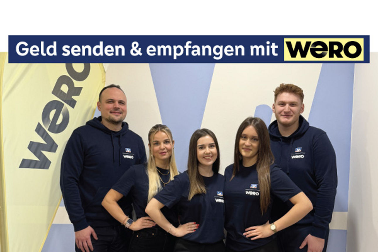Bild zeigt das Wero Team, von links: Andreas Huber, Justine Hruschka, Elif Yavuz, Edrina Bakaj und Leano Rama