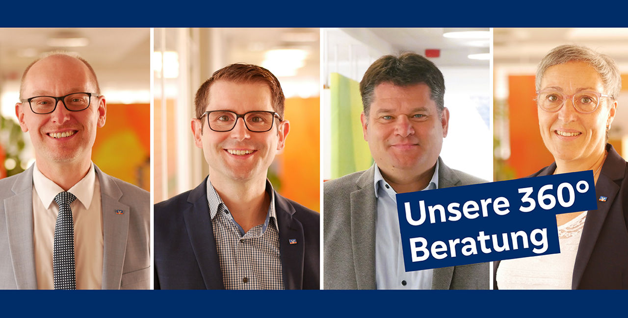 Vier Mitarbeiter des Vermögensmanagements der Volksbank Klettgau-Wutöschingen eG