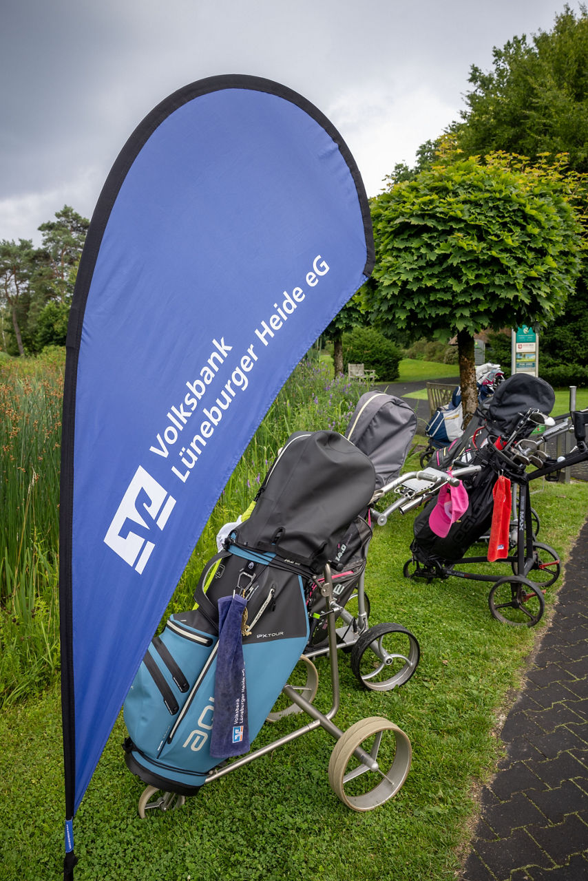 VBLH Beachflag mit Golfcart 