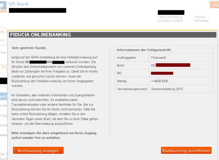 Screenshot Rücküberweisung 3