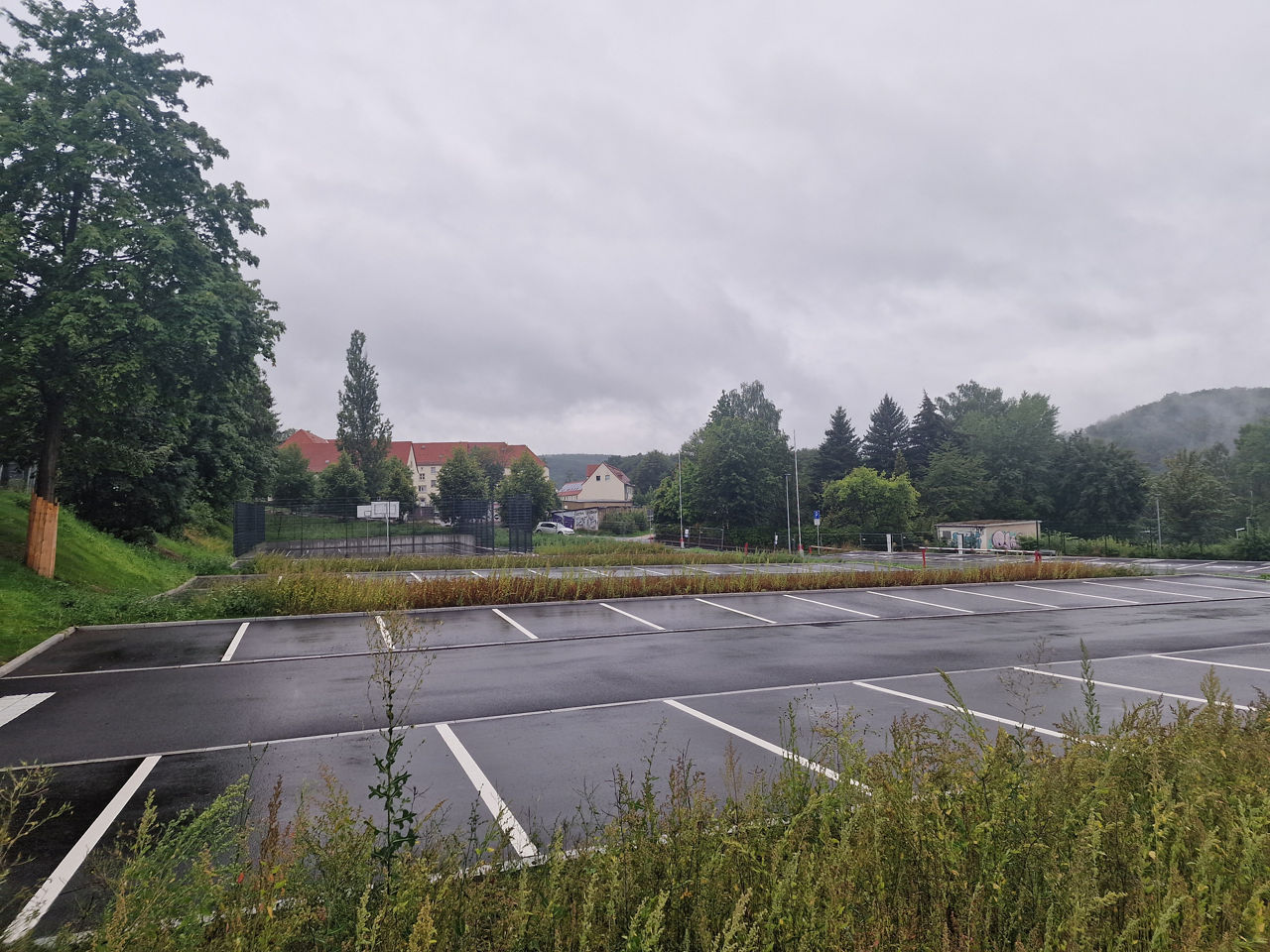 Blick auf den Parkplatz