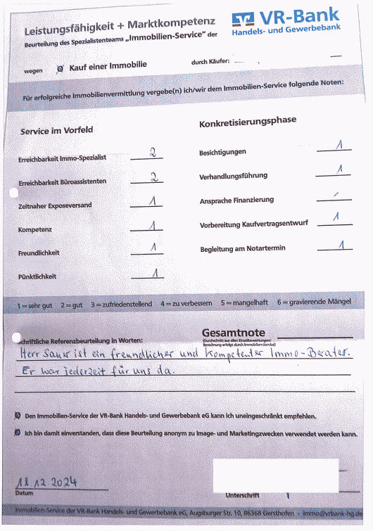 Bild Kundenfeedback