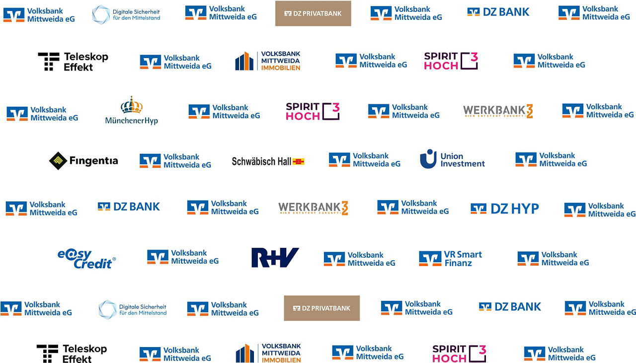 Über Logo Übersicht mit den Partnern der Volksbank Mittweida