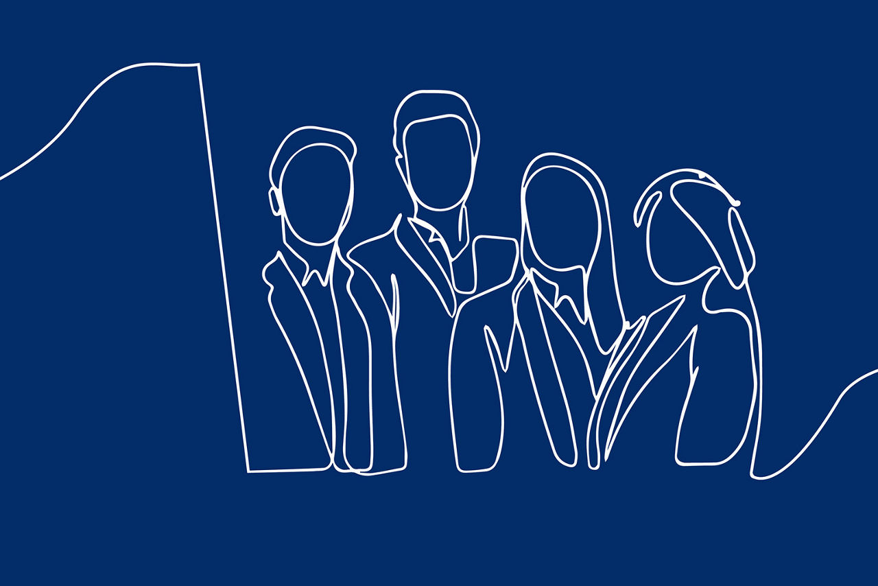 Illustration von Personen, die Gemeinschat symbolisieren