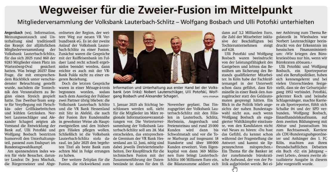 Bild der Zeitungsberichtes im Lauterbacher Anzeiger