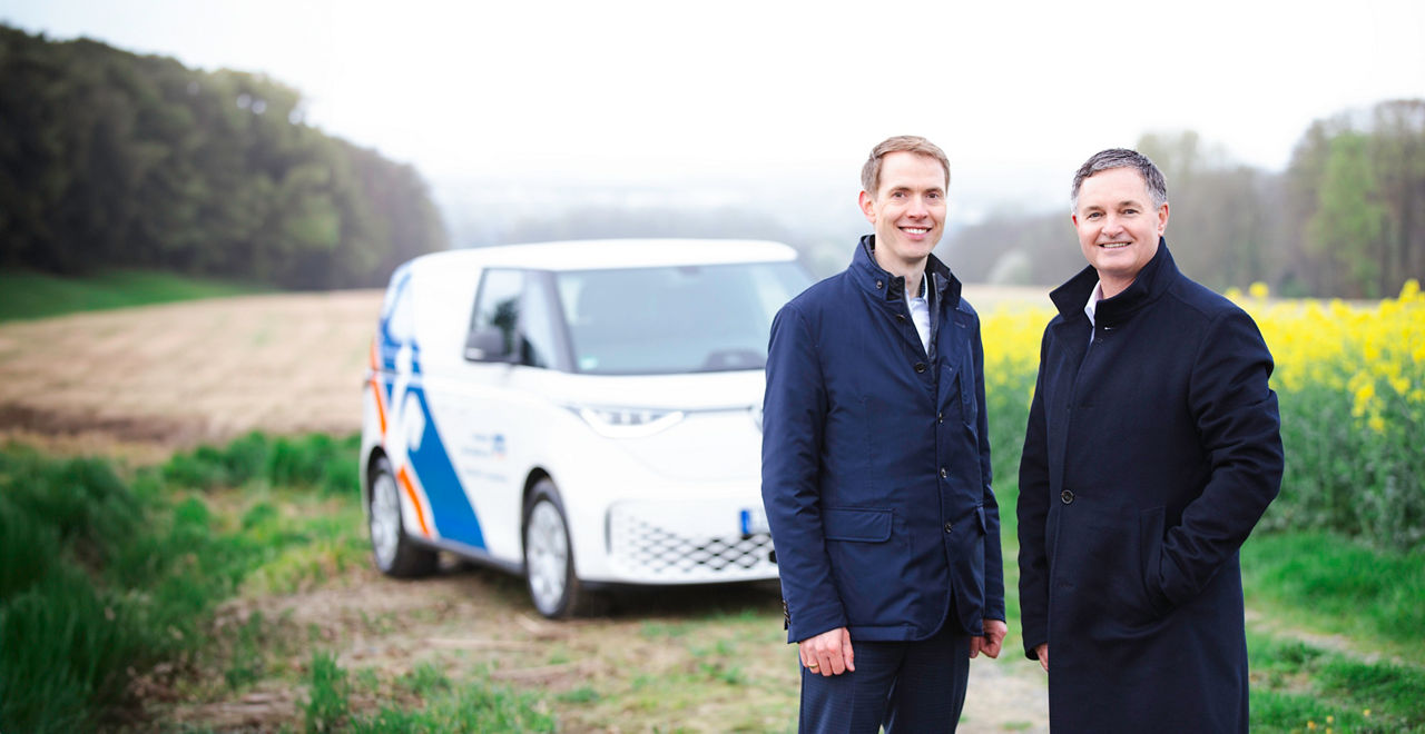 Die beiden Vorstände der Volksbank Bad Salzuflen, Matthias Kruse (rechts) und Matthias Smit