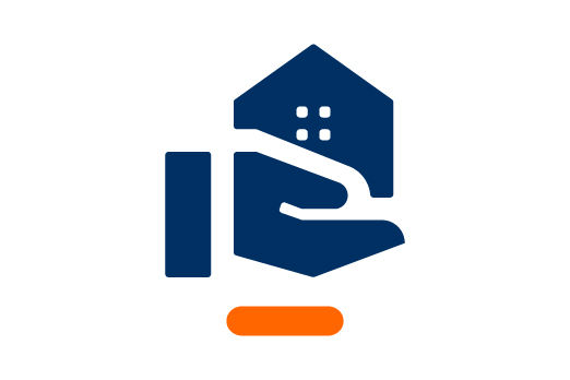 Icon: Eine Hand, die ein Haus hält
