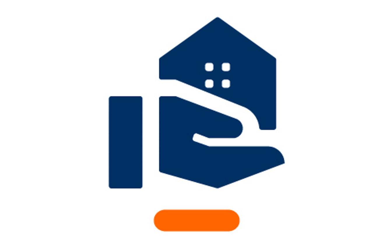 Icon: Eine Hand, die ein Haus hält